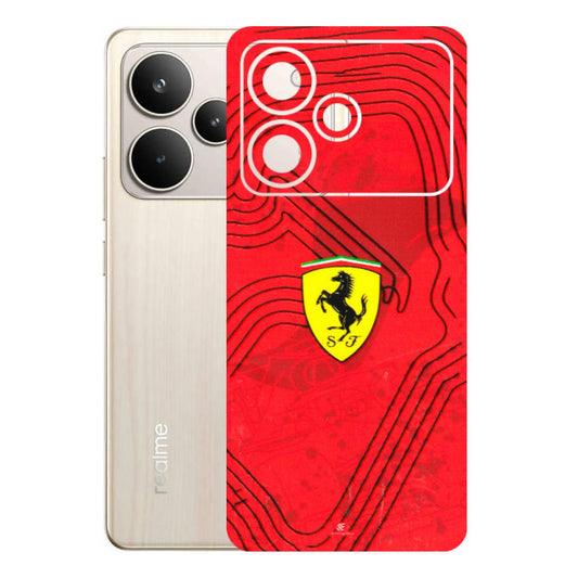 Realme Phone Skins (All Models) - Red Ferrari Logo Stylish - 3D Embossed Finish (L-238) Realme P4 5G
