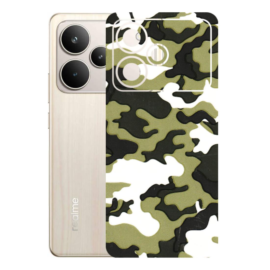 Realme Phone Skins (All Models) - Camouflages White And Green - 3D Embossed Finish (L-243) Realme P4 5G