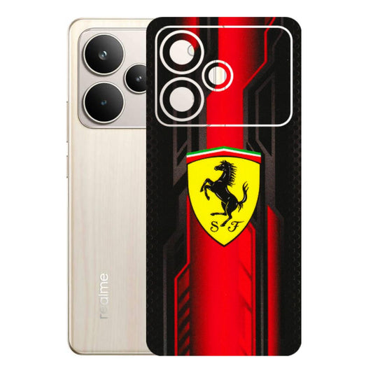 Realme Phone Skins (All Models) - Black Ferrari Logo - 3D Embossed Finish (L-253) Realme P4 5G