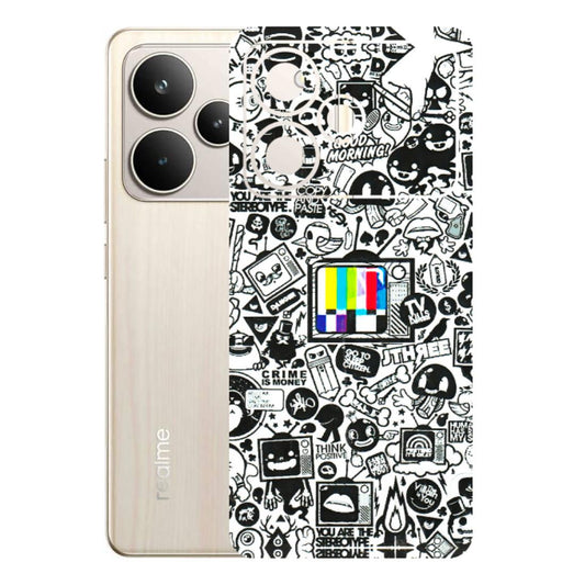Realme Phone Skins (All Models) - Doodles Positive Art - 3D Embossed Finish (L-263) Realme P4 5G