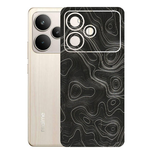 Realme Phone Skins (All Models) - Abstract White Line Map - 3D Embossed Finish (L-269) Realme P4 5G