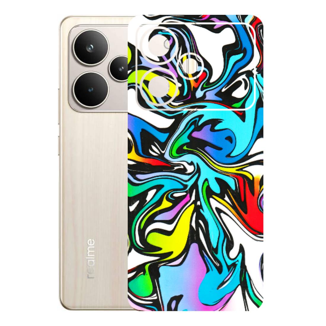 Realme Phone Skins (All Models) - Abstract Colour Paints - 3D Embossed Finish (L-271) Realme P4 5G
