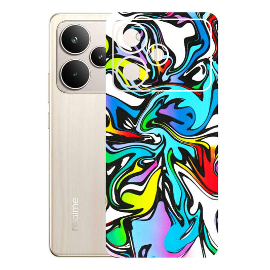 Realme Phone Skins (All Models) - Abstract Colour Paints - 3D Embossed Finish (L-271) Realme P4 5G