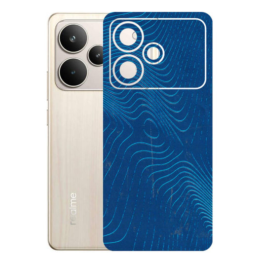 Realme Phone Skins (All Models) - Abstract Blue Line Map - 3D Embossed Finish (L-272) Realme P4 5G