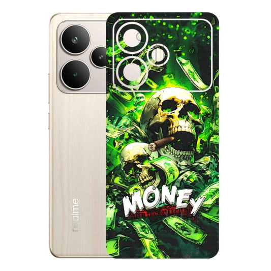 Realme Phone Skins (All Models) - Skull Money - 3D Embossed Finish (L-303) Realme P4 5G
