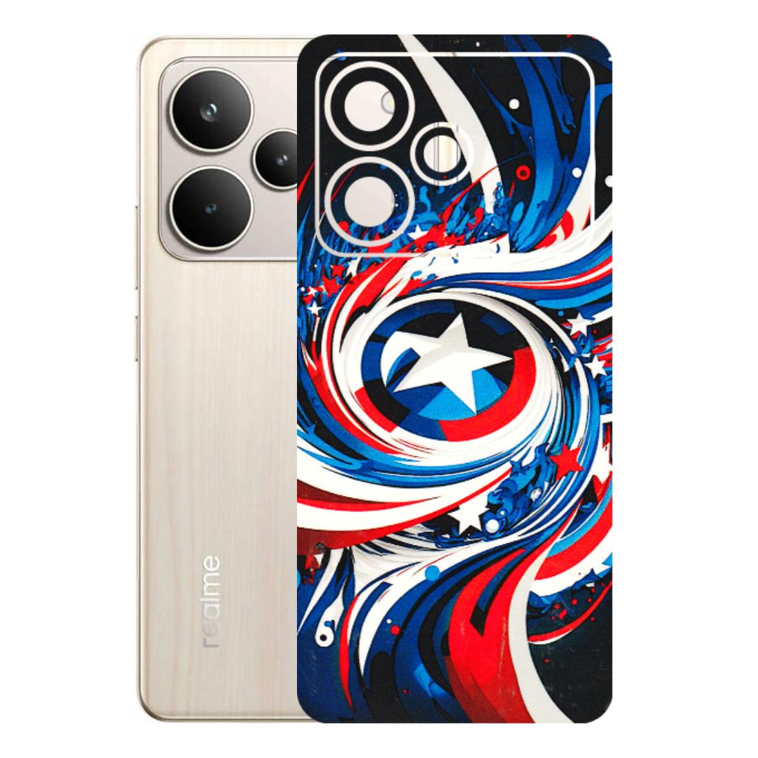 Realme Phone Skins (All Models) - Captain America Logo - 3D Embossed Finish (L-307) Realme P4 5G