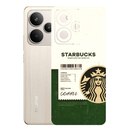 Realme Phone Skins (All Models) - Starbucks Barcode - 3D Embossed Finish (L-308) Realme P4 5G