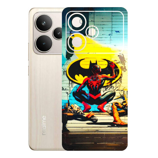 Realme Phone Skins (All Models) - New Spiderman Bat Logo - 3D Embossed Finish (L-309) Realme P4 5G