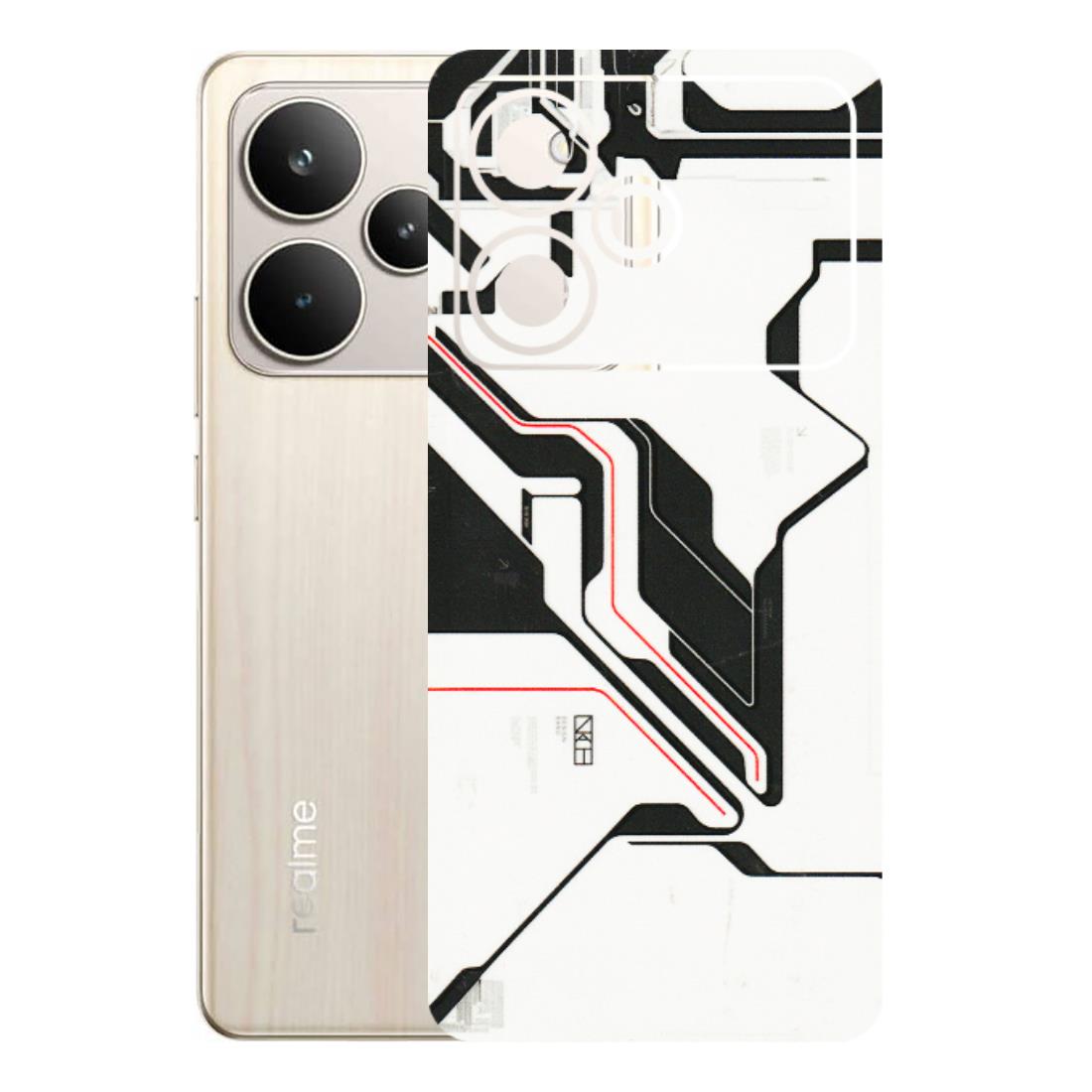 Realme Phone Skins (All Models) - White Techy Logo - 3D Embossed Finish (L-312) Realme P4 5G