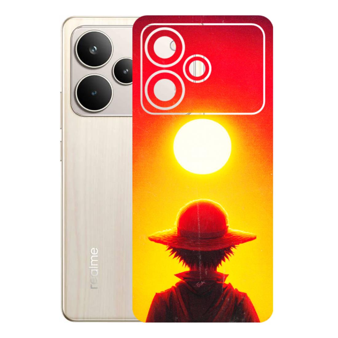 Realme Phone Skins (All Models) - Cool Sunset With Monkey D.Luffy Anime - 3D Embossed Finish (L-329) Realme P4 5G