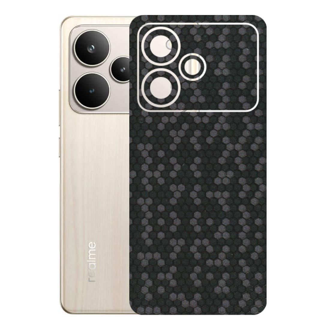 Realme Phone Skins (All Models) - Black Grey Honeycomb Sober - 3D Embossed Finish (L-85) Realme P4 5G