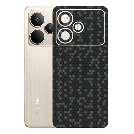 Realme Phone Skins (All Models) - Black Grey Honeycomb Sober - 3D Embossed Finish (L-85) Realme P4 5G