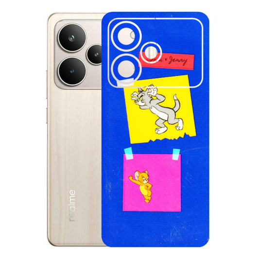 Realme Phone Skins (All Models) - Tom N Jerry Sticky Notes - 3D Embossed Finish (L-88) Realme P4 5G