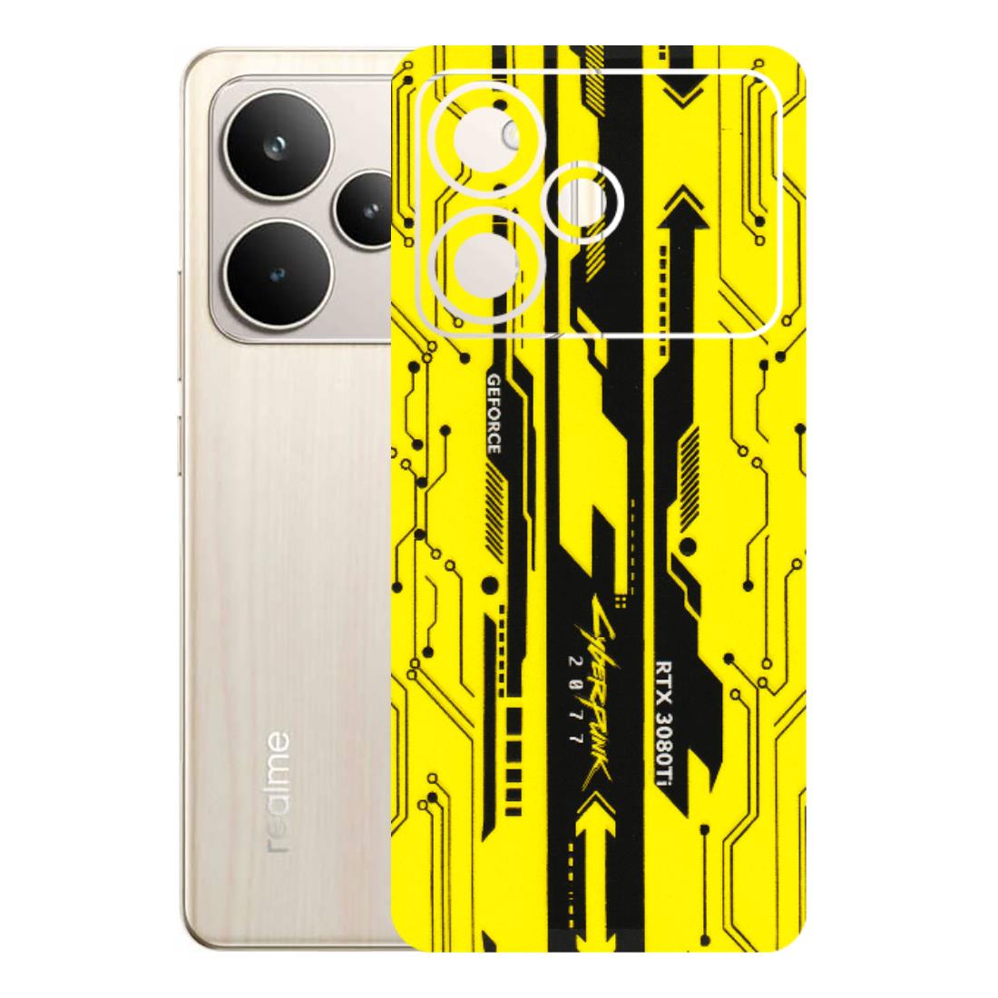 Realme Phone Skins (All Models) - Yellow Cyberpunk - 3D Embossed Finish (L-93) Realme P4 5G