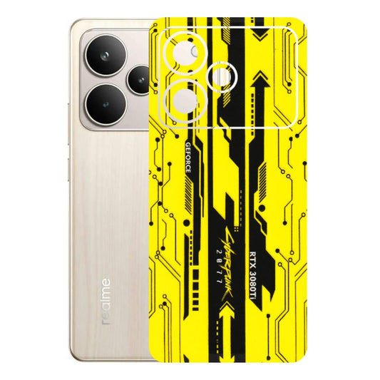 Realme Phone Skins (All Models) - Yellow Cyberpunk - 3D Embossed Finish (L-93) Realme P4 5G