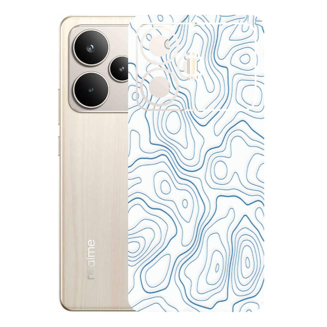 Realme Phone Skins (All Models) - Blue And White Swirls - Matte Finish (M-139) Realme P4 5G
