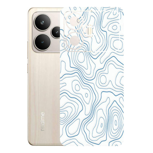 Realme Phone Skins (All Models) - Blue And White Swirls - Matte Finish (M-139) Realme P4 5G