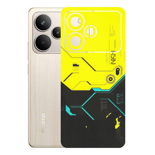 Realme Phone Skins (All Models) - Black Yellow Technica - Matte Finish (M-53) Realme P4 5G