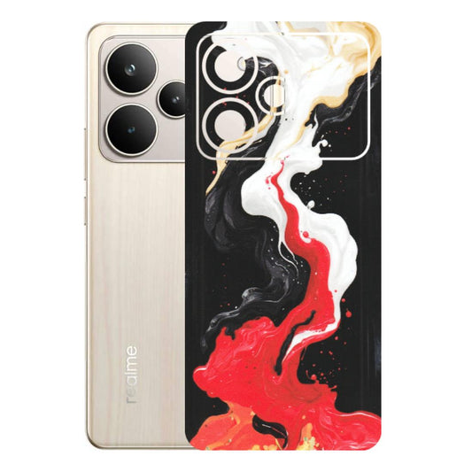 Realme Phone Skins (All Models) - Black Red White Paint Splash Fusion - Matte Finish (M-56) Realme P4 5G