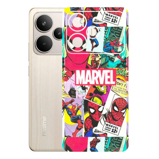 Realme Phone Skins (All Models) - Marvel Comic Spiderman Grafitti - Matte Finish (M-72) Realme P4 5G