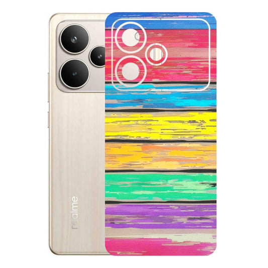 Realme Phone Skins (All Models) - Multi Colour Wooden Wall - Matte Finish (M-96) Realme P4 5G