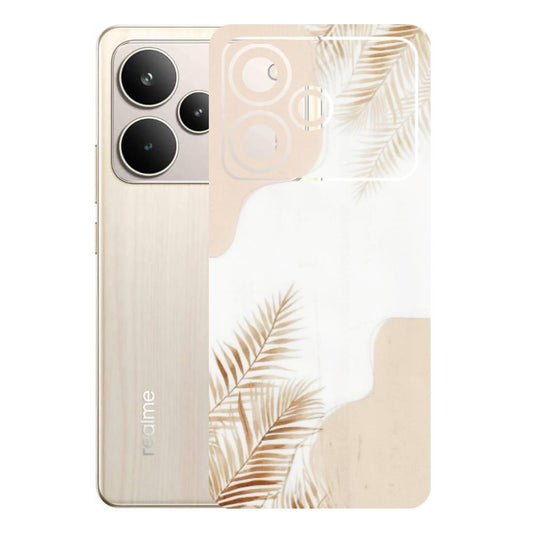 Realme Phone Skins (All Models) - Gold Petals Abstract - Transparent Finish (T-08) Realme P4 5G