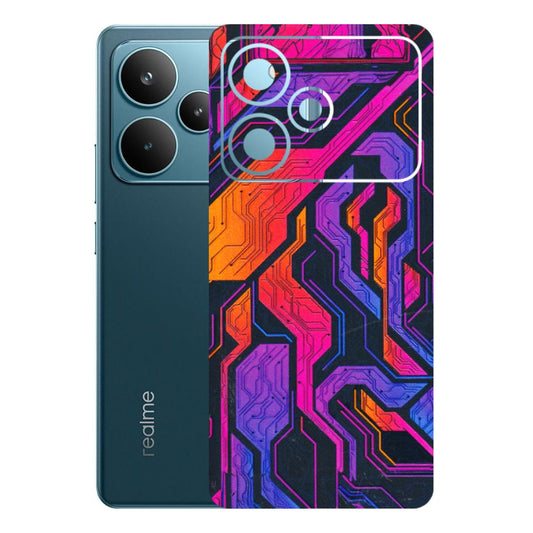 Realme Phone Skins (All Models) - Tech Circuits Futuristic - 3D Embossed Finish (L-07) Realme P4 Pro 5G