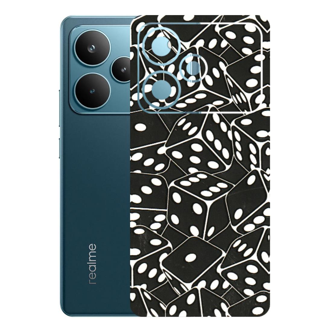 Realme Phone Skins (All Models) - Big Black Dices - 3D Embossed Finish (L-106) Realme P4 Pro 5G