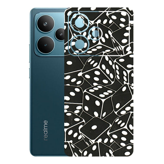 Realme Phone Skins (All Models) - Big Black Dices - 3D Embossed Finish (L-106) Realme P4 Pro 5G