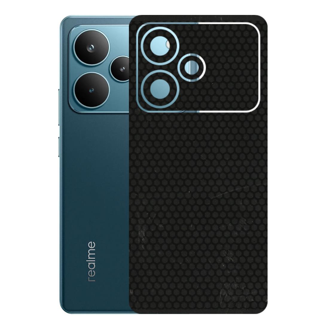 Realme Phone Skins (All Models) - Black honeycomb - 3D Embossed Finish (L-114) Realme P4 Pro 5G