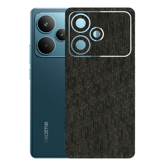 Realme Phone Skins (All Models) - Black Abstract Pattern - 3D Embossed Finish (L-117) Realme P4 Pro 5G