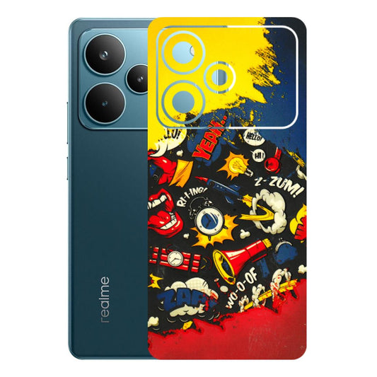 Realme Phone Skins (All Models) - Pacific Doodle Art - 3D Embossed Finish (L-120) Realme P4 Pro 5G