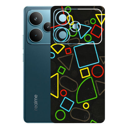 Realme Phone Skins (All Models) - Black Shapes - 3D Embossed Finish (L-131) Realme P4 Pro 5G