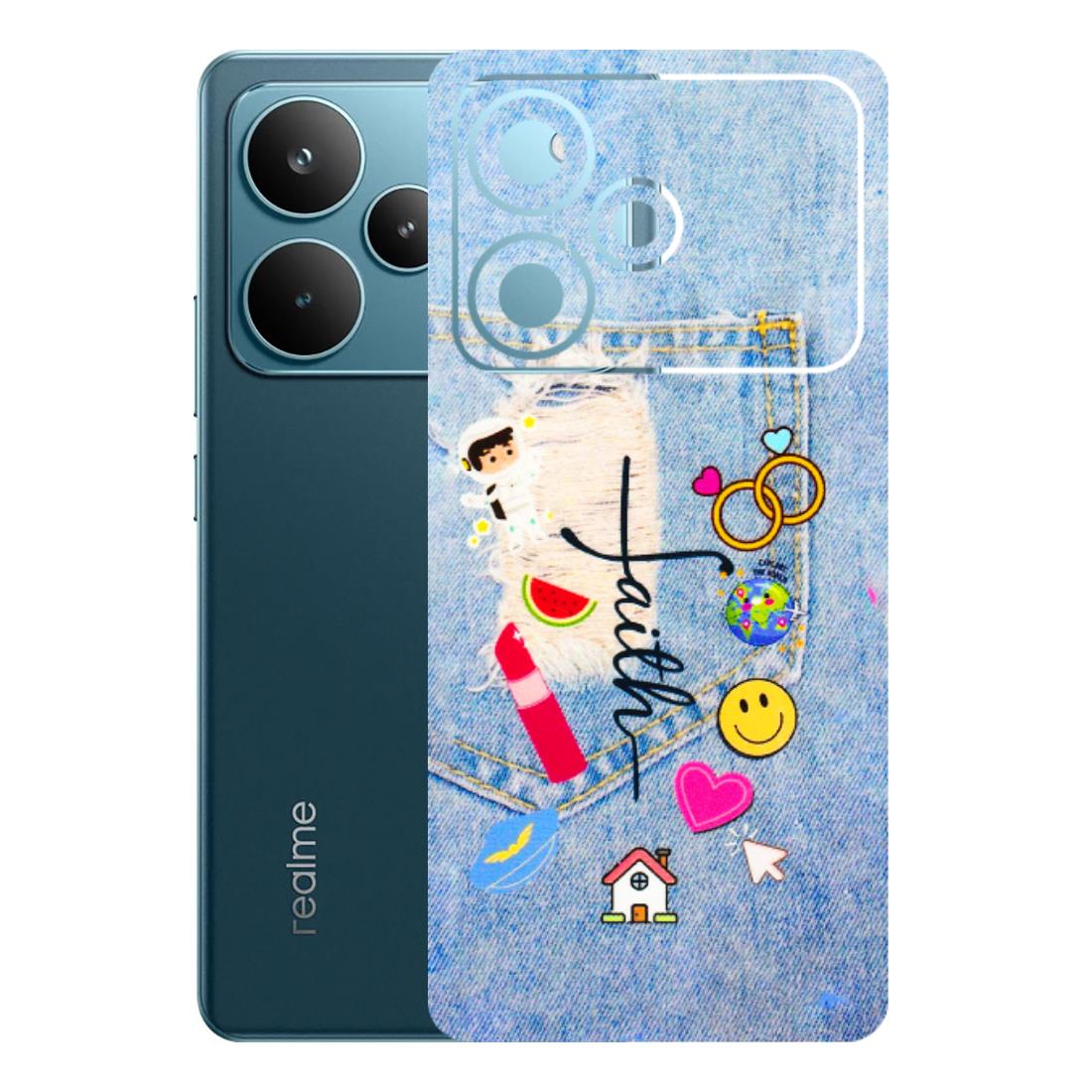 Realme Phone Skins (All Models) - Denim Jeans Pocket - 3D Embossed Finish (L-134) Realme P4 Pro 5G