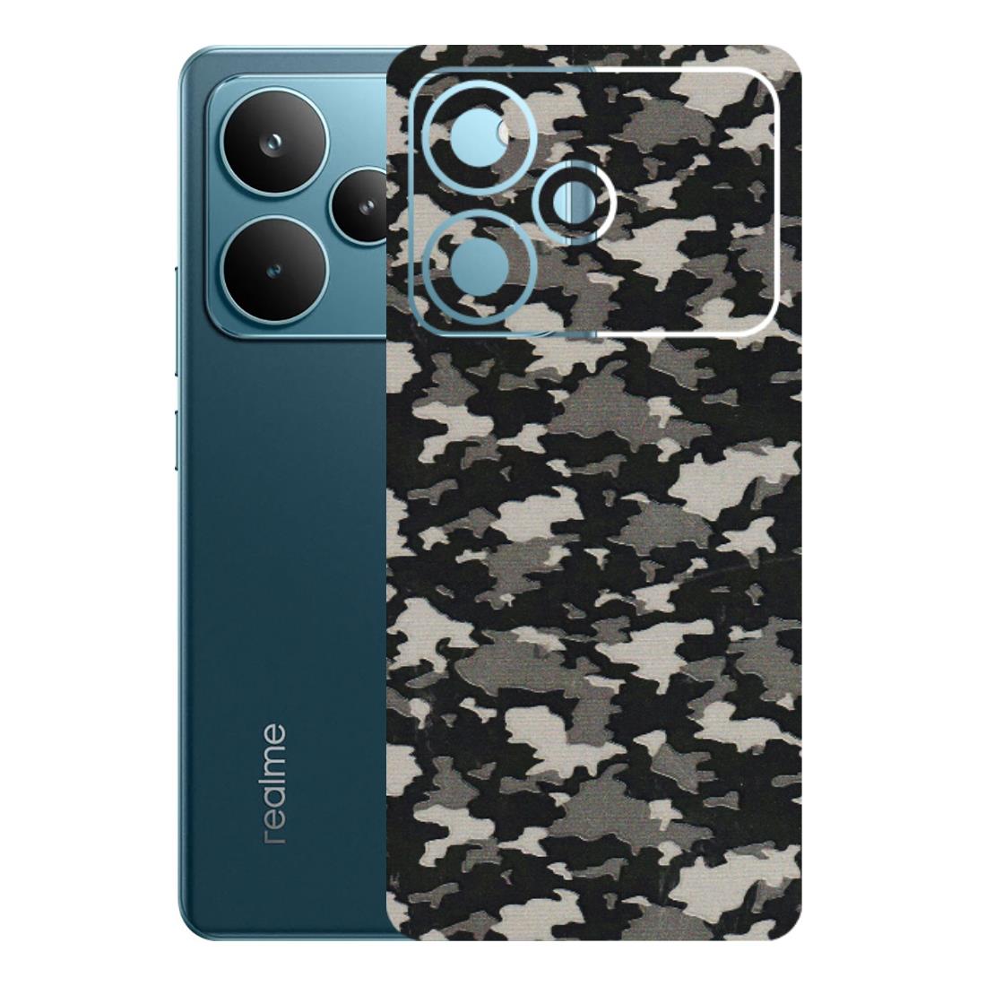 Realme Phone Skins (All Models) - Black/Grey Camoflaunge - 3D Embossed Finish (L-142) Realme P4 Pro 5G