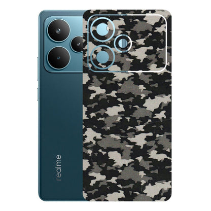 Realme Phone Skins (All Models) - Black/Grey Camoflaunge - 3D Embossed Finish (L-142) Realme P4 Pro 5G
