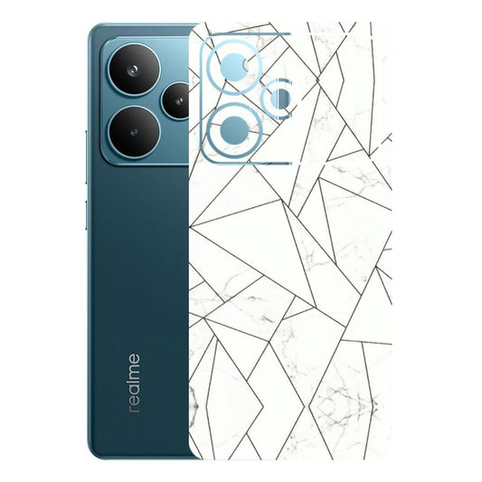 Realme Phone Skins (All Models) - Luxury White Marble Effect - 3D Embossed Finish (L-168) Realme P4 Pro 5G