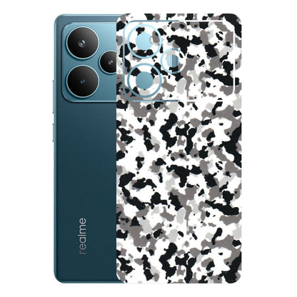 Realme Phone Skins (All Models) - White Black Camouflage - 3D Embossed Finish (L-18) Realme P4 Pro 5G