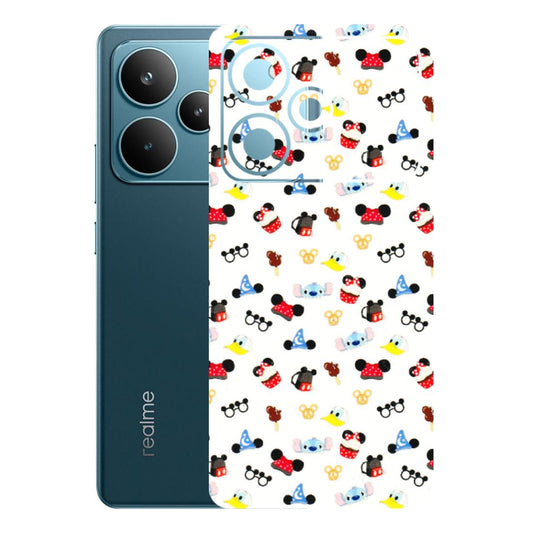 Realme Phone Skins (All Models) - Minnie Mouse & Donald Doodles s - 3D Embossed Finish (L-194) Realme P4 Pro 5G