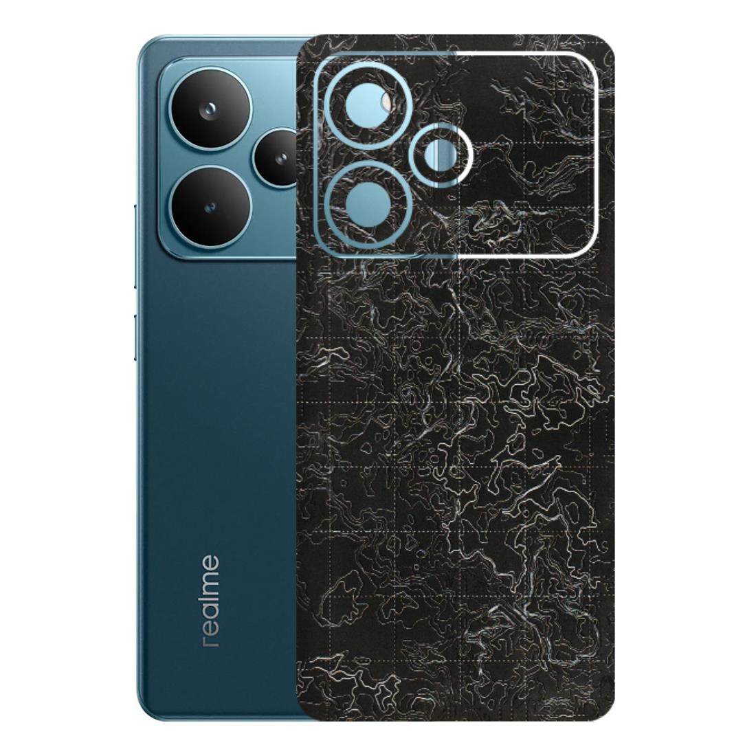 Realme Phone Skins (All Models) - Black map Texture - 3D Embossed Finish (L-201) Realme P4 Pro 5G