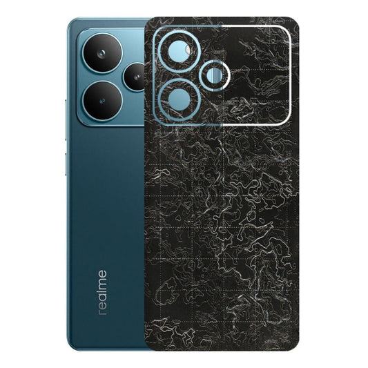 Realme Phone Skins (All Models) - Black map Texture - 3D Embossed Finish (L-201) Realme P4 Pro 5G