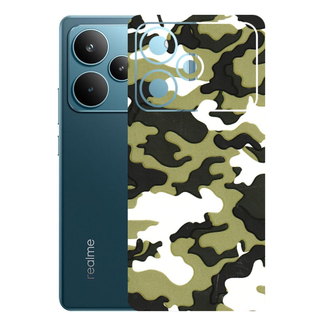 Realme Phone Skins (All Models) - Camouflages White And Green - 3D Embossed Finish (L-243) Realme P4 Pro 5G