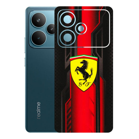 Realme Phone Skins (All Models) - Black Ferrari Logo - 3D Embossed Finish (L-253) Realme P4 Pro 5G