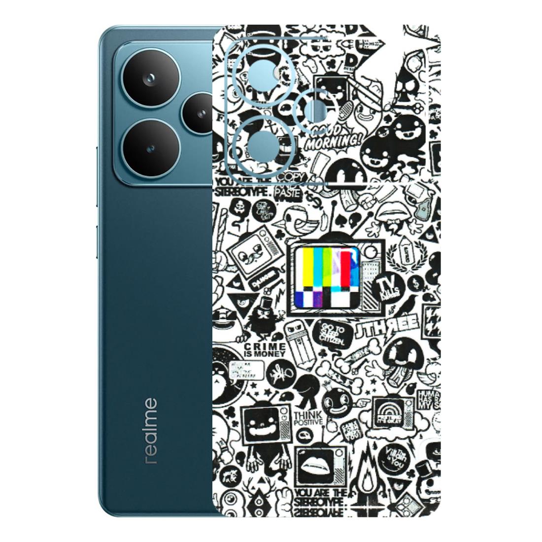Realme Phone Skins (All Models) - Doodles Positive Art - 3D Embossed Finish (L-263) Realme P4 Pro 5G