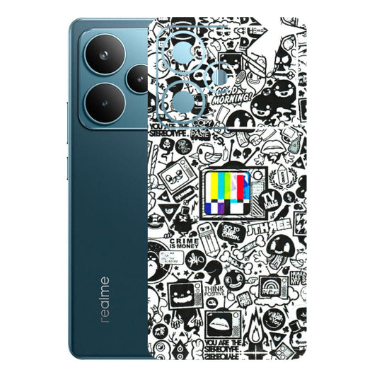 Realme Phone Skins (All Models) - Doodles Positive Art - 3D Embossed Finish (L-263) Realme P4 Pro 5G