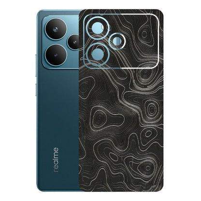 Realme Phone Skins (All Models) - Abstract White Line Map - 3D Embossed Finish (L-269) Realme P4 Pro 5G
