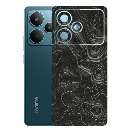 Realme Phone Skins (All Models) - Abstract White Line Map - 3D Embossed Finish (L-269) Realme P4 Pro 5G