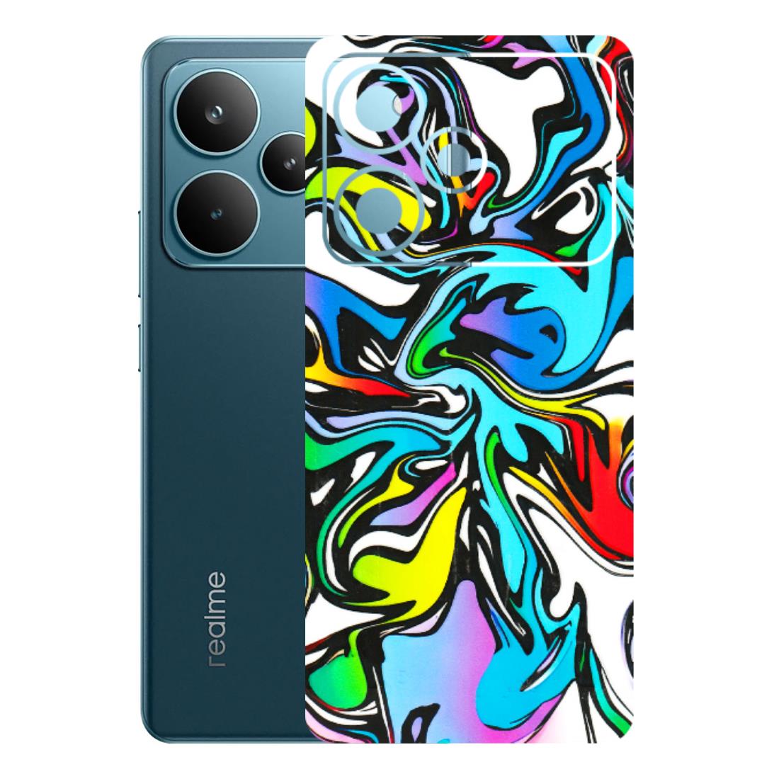 Realme Phone Skins (All Models) - Abstract Colour Paints - 3D Embossed Finish (L-271) Realme P4 Pro 5G