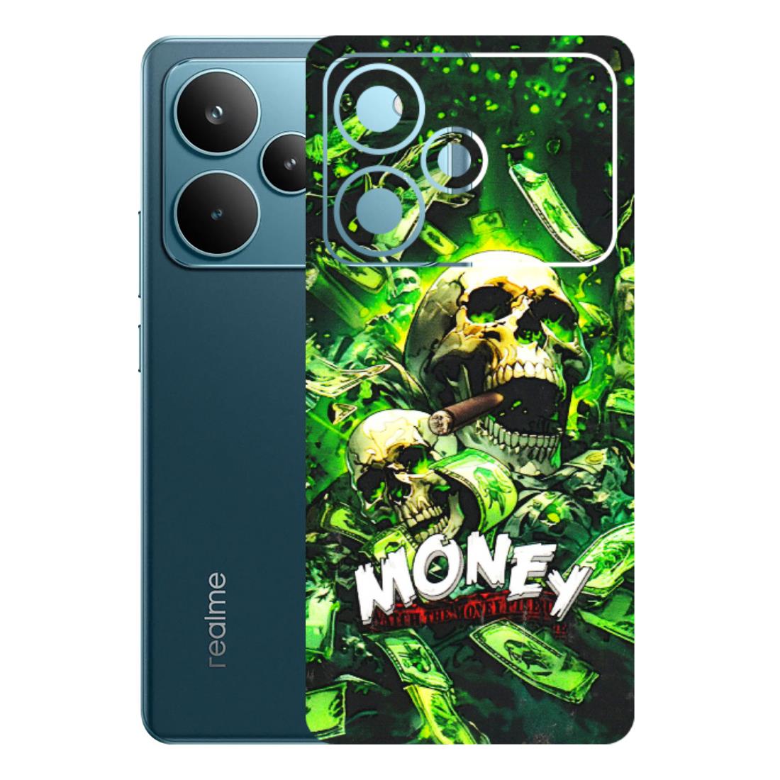 Realme Phone Skins (All Models) - Skull Money - 3D Embossed Finish (L-303) Realme P4 Pro 5G