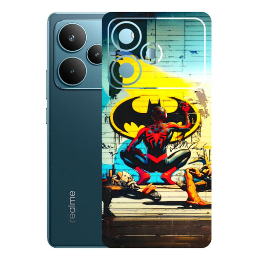 Realme Phone Skins (All Models) - New Spiderman Bat Logo - 3D Embossed Finish (L-309) Realme P4 Pro 5G